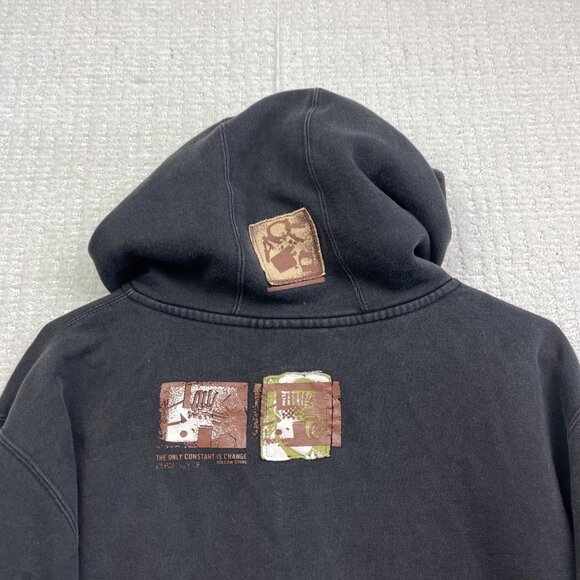 Y2K Volcom Hoodie Womens Size L Black Graphic Skater Grunge Punk Full Zip - Picture 10 of 12